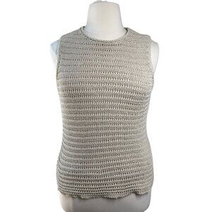 Quiet Luxury Crochet Tank Top Lightweight Casual Knitwear